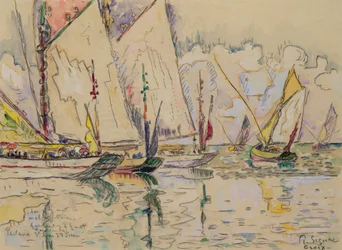 Salida de barcos atuneros en Groix